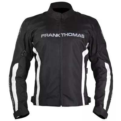 Buy Frank Thomas Venom Waterproof Motorcycle Jacket Mens CE Black • 79.99£