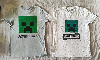 Buy Minecraft T-shirt Age11/12 Good Condition Gamer Merch Creeper Sequin Unisex Next • 12£
