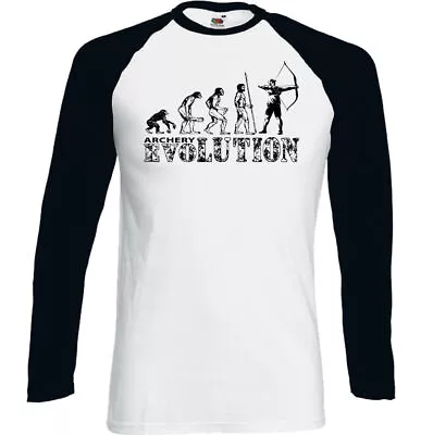 Buy Archery Evolution Mens Funny Archer's T-Shirt Long Bow Arrows Target Equipment • 12.95£