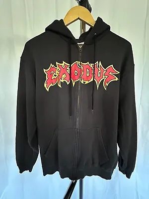 Buy Exodus - Logo / Metal Command - Size L - Zip Up Hoodie Sweatshirt - Kragen Lum • 44.33£