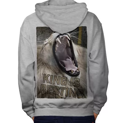 Buy Wellcoda Lion King Wild Animal Mens Hoodie, Lion Design On The Jumpers Back • 25.99£