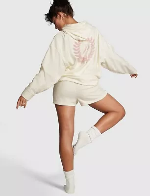 Buy Victoria's Secret PINK Polar Fleece Hoodie & Short Set XL Ivory/Creamer Pajama • 44.10£