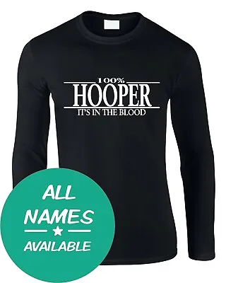 Buy Surname Mens Long Sleeve T-Shirt 100% All Any Gift Name Family Birthday Reunion • 15.99£