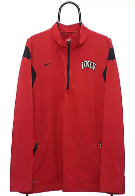 Buy Vintage Nike UNLV Rebels Basketball Pullover Quarter Zip Red Jacket - XX Large • 21£