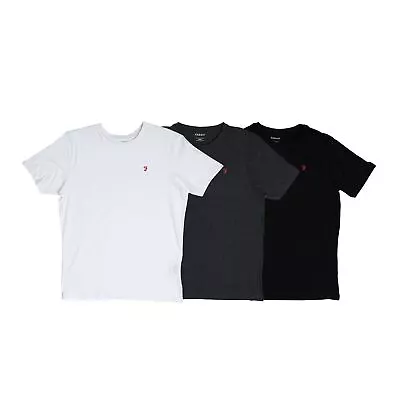 Buy Men's Farah Colney 3 Pack T-Shirts In Black Grey White • 29£