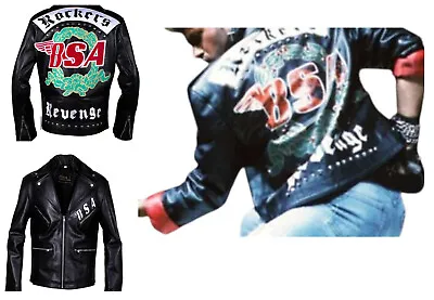 Buy Bsa George Micheal Faith Rocker Revenge Black Mens Biker Real Leather Jacket New • 58.99£