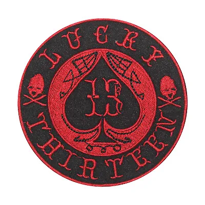 Buy Lucky 13 Circle Biker Logo Patch Iron On Sew On Embroidered Patch For Clothes • 2.49£