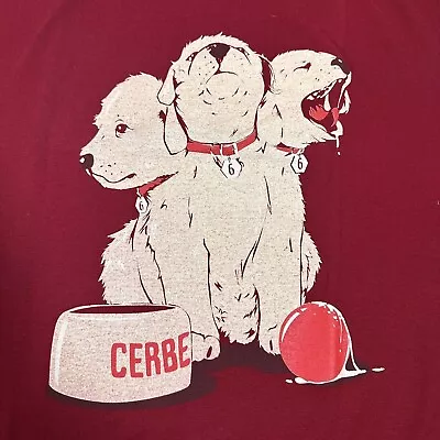 Buy Threadless Ladies T Shirt Satans Little Helper Dog Cerberus 666 Med Red Vintage • 22£