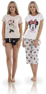 Buy Ladies Pure Cotton Summer Minnie Mouse PJ's Disney Pyjama Set • 12.99£