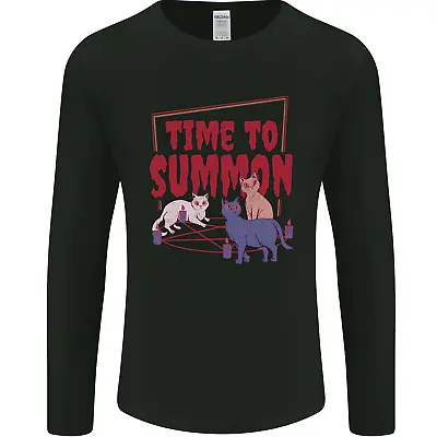 Buy Time To Summon Cats Lets Summon Demons Mens Long Sleeve T-Shirt • 12.99£