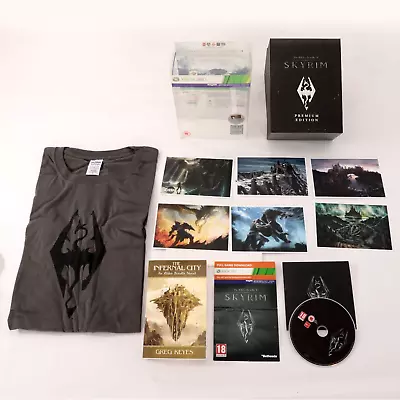 Buy Skyrim Xbox 360 Premium Edition Complete With T-shirt Book Art Cards Soundtrack • 50£