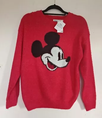Buy Primark Disney Red Mickey Mouse Christmas Jumper Size Xs Size 10 Chest 38   • 9.99£