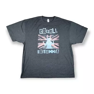 Buy Disney Cruella UK Flag Short Sleeve Graphic Heather Gray T-Shirt Women's 3XL • 17.95£