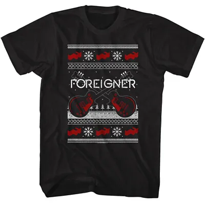 Buy Foreigner Dual Guitars Christmas Snowflakes Sweater Men's T Shirt Rock Music • 41.68£