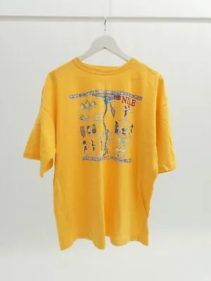 Buy Vintage 90s Tourist River Egypt Nile Graphic T-Shirt Yellow Size XL • 8£