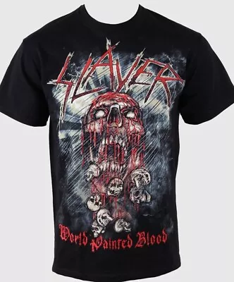 Buy T Shirt Slayer World Painted Blood Skull • 15.99£