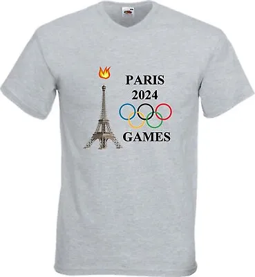 Buy Paris France Games Sport Torch Rings T Shirt Various Colours And Sizes • 9.99£