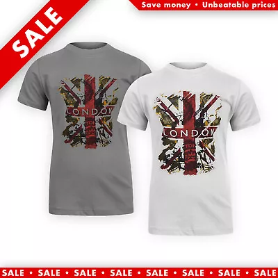 Buy Mens Great Britain London Graphic Print Cotton T-Shirt • 3.99£