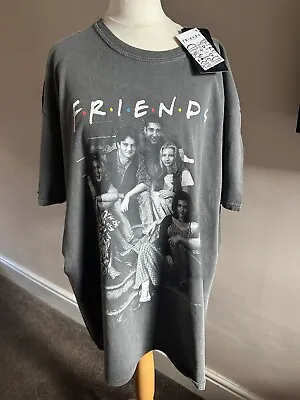 Buy PLT Charcoal Grey Friends Photographic Printed Washed T-shirt Top Size XL • 10£