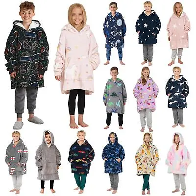 Buy Kids Hoodie Blanket Oversized Sherpa Fleece Jumper Sweatshirt Soft Warm Throw • 10.99£