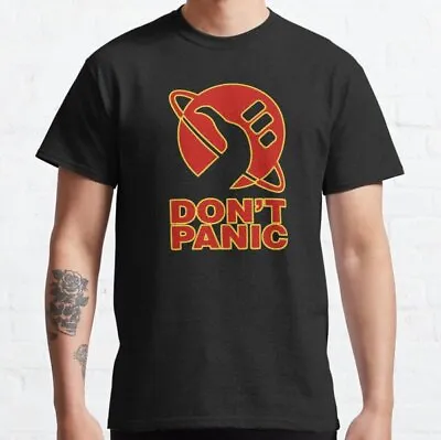 Buy Dont Panic Hitchhikers  Tv Show Film Movie Novelty 90s Retro Cartoon  T Shirt • 8.99£