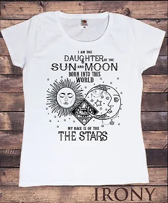 Buy Women's Celestial Daughter Of The Sun And Moon Tee Cosmic Graphic T-Shirt TS1144 • 12.99£