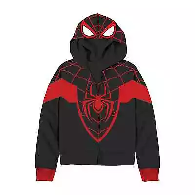 Buy New Boys Marvel Spiderman/Miles Morales Fleece Zip-Up Hoodie 4/5 6/7 8 10/12 • 26.50£