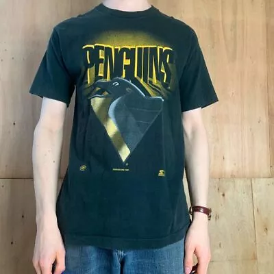 Buy Starter NFL Pittsburgh Penguins Black Single Stitch Vintage T-shirt Large Fotl • 15£