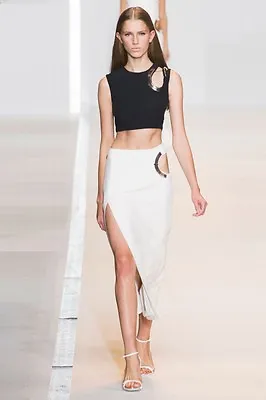 Buy MUGLER Black Cut Out Crop Top White Cut Out Dress Skirt Set 38 6 • 1,367.27£