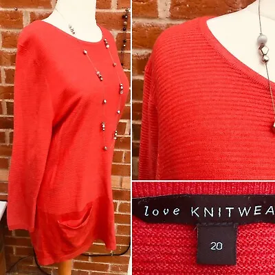 Buy Ladies Bonmarche Size 20 Red Jumper Soft Knit Excellent S7 • 14.99£
