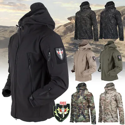 Buy Mens Combat Waterproof Jacket Warm Hooded Outdoor Tactical Coat 2023 UK • 26.85£