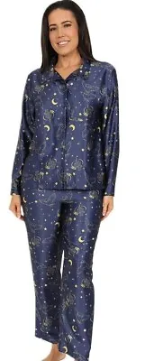 Buy Women's Harry Potter Hedwig Long Navy Satin Pyjama Set • 17.99£