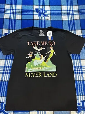 Buy Disney Peter Pan & Wendy   Take Me To Neverland  Black T-shirt Size XLarge New • 19.30£