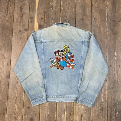 Buy The Disney Store Denim Jacket Mens Mickey Vintage Patch Trucker Coat Blue, XL • 80£