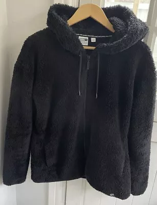 Buy PUMA Teddy Fleece Hooded Jacket Black Womens UK 14 • 7£