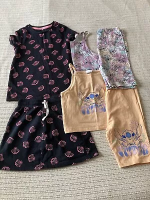 Buy Girls Summer Clothes Bundle Matching Sets Stitch 7-8 Years • 4£