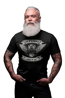 Buy Sons Of Alzheimers T-Shirt Wheres My Bike Motorcycle Biker Humour Motorbike  • 8.95£