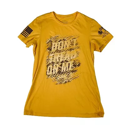 Buy Grunt Style T-Shirt Womens XXL Yellow DON'T TREAD ON ME Short Sleeve • 12.26£