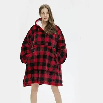 Buy Womens/Mens Hooded Blanket Oversized Blanket Hoodie Oodie Fleece Hoodie Blanket • 8.98£