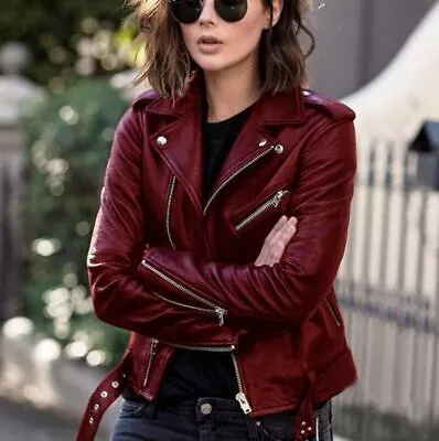 Buy UK Women's Biker Jacket Slim Ladies Faux PU Leather Zip Formal Coat Plus Size • 20.99£