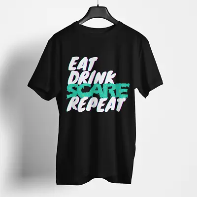 Buy Halloween T-Shirt Eat Drink SCARE Repeat Spooky Scary Tee Mens Womens Unisex Top • 14.95£