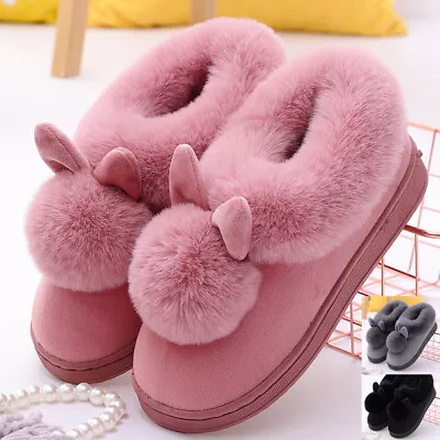 Buy Ladies Memory Foam Slippers Faux Fur Winter Warm Full Collar Boots Shoes Size • 10.99£