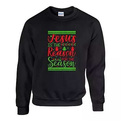 Buy Jesus Is The Reason For The Season Christmas Jumper Xmas Sweatshirt Unisex Top • 17.99£