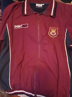 Buy West Ham United Zip Up Jacket  1997/98  Season  PONY  Large  Fair  Condition  • 22£