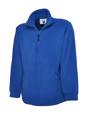 Buy Men's Premium 1/4 Zip Fleece Jacket Pullover Jumper Size XS To 3XL • 16.95£