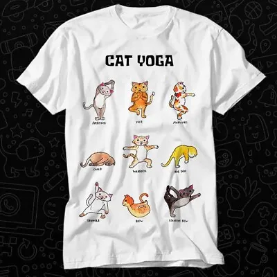 Buy Cat Yoga Poses Pet Lover Mom Dog T Shirt 203 • 6.35£