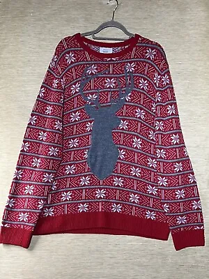 Buy M&S Christmas Jumper Festive Snowflake Reindeer Mens Size XL • 14.24£