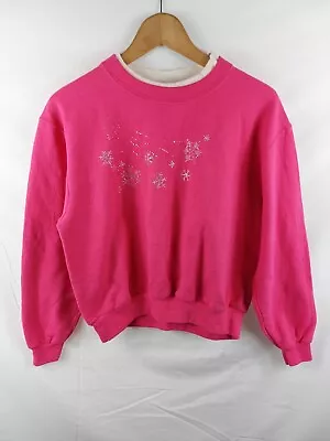 Buy Top Stitch Womens Twin Collar Christmas Jumper W/ Sparkle Pattern Size M (173-41 • 16£