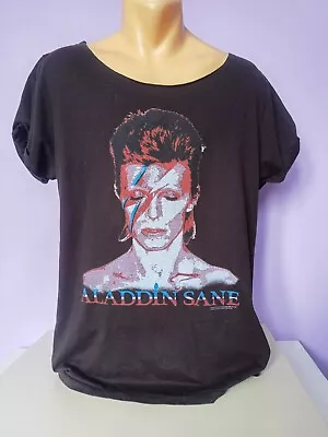 Buy Aladdin Sane David Bowie Licensed Shirt Womens Vintage 2009 • 22.79£