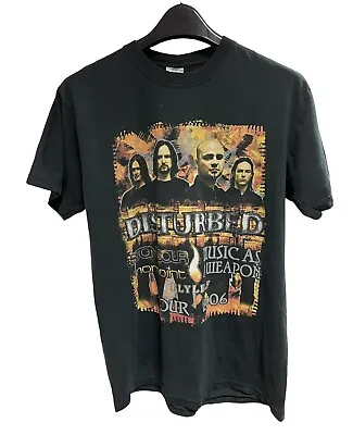 Buy Disturbed TShirt M 2006 Tour Black Music As A Weapon Stonesour Nonpoint Concert • 40£